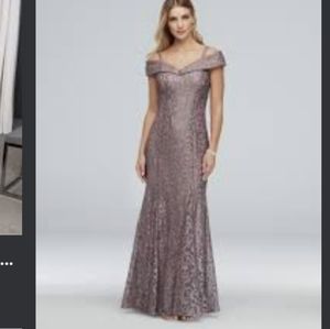 NEW, WITH TAGS, Cold-Shoulder Glitter Lace Mermaid Dress